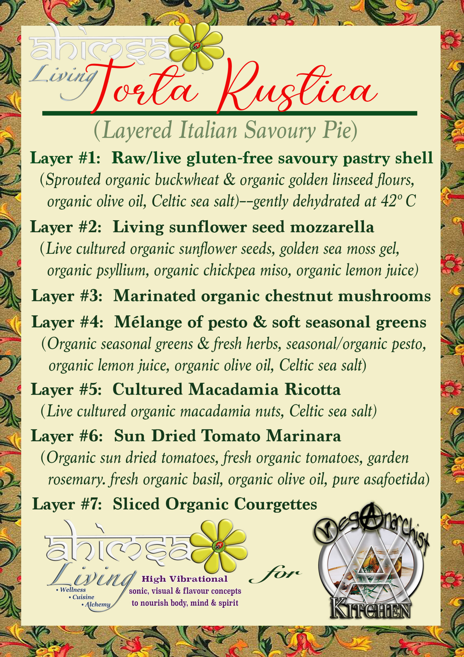 Torta Rustica Sheet (Seasonal) 2026